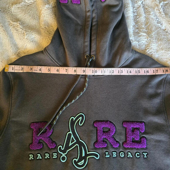 Rare Legacy Women's Crop-top Sweatsuit Hoodie Embroidery Logo Gray Purple Size M - Picture 8 of 9
